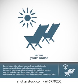 Business cards design. Vector illustration of a sun lounger