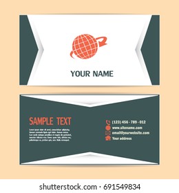 Business cards design Vector illustration of globe 