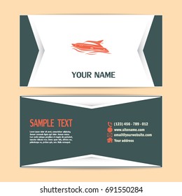 Business cards design. Vector illustration of a boat 