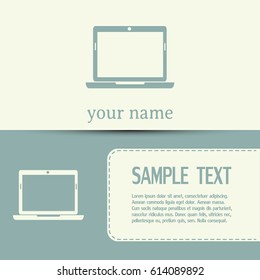 Business cards design. vector illustrations of computer