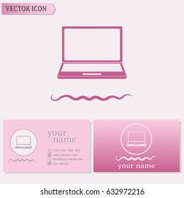 Business cards design. vector illustrations of computer