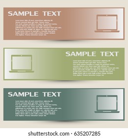 Business cards design. vector illustrations of computer