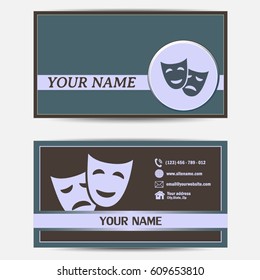 Business cards design. Vector illustration.Theatre arts