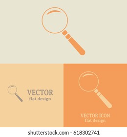 Business cards design. Vector magnifying glass search icon 
