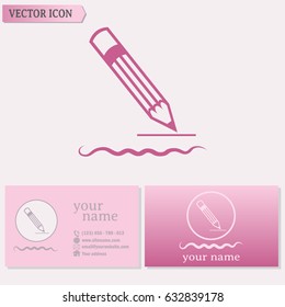 Business cards design. Vector pencil icon