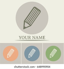 Business cards design. Vector pencil icon