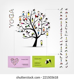 Business cards design, yoga tree