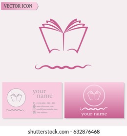 Business cards design.Vector book icon 