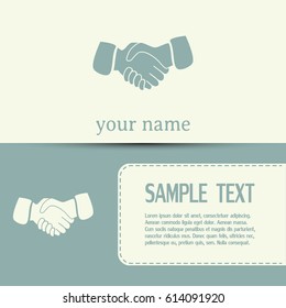 Business cards design.Vector icon handshake. background for business and finance