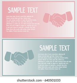 Business cards design.Vector icon handshake. background for business and finance