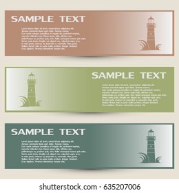 Business cards design.Vector icon Lighthouse