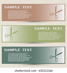 Business cards design.Vector illustration of scissors 