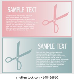 Business cards design.Vector illustration of scissors 