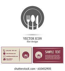 Business cards design.vector illustration sign with spoon, fork and knife