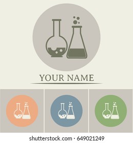 Business cards design.Vector illustration Test tube vector icon 