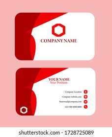 business cards with dominant colors red and white