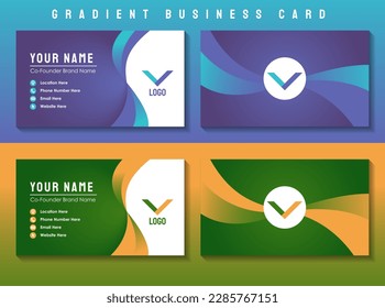 Business cards with elegant gradient styles are perfect for young executives