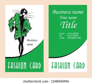 Business cards with fashion woman.