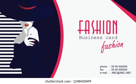 Business cards with fashion woman.