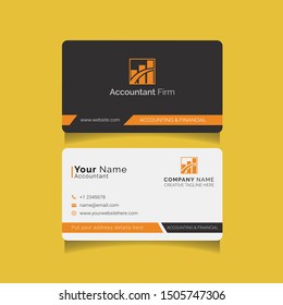 Business cards for financial, accounting, audit and tax advisory companies. This business card template is made by a professional with an accounting logo.