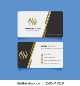 Business cards for financial, accounting, audit and tax advisory companies. This business card template is made by a professional with an accounting logo.