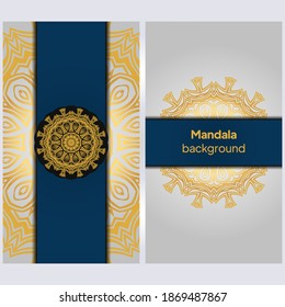 Business Cards, with floral pattern. Card or invitation. Vintage decorative elements. Colorful mandala background. Vector illustration