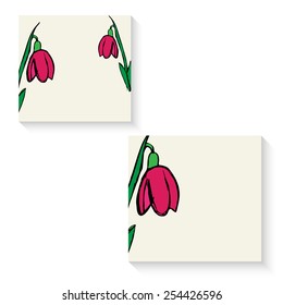 business cards with flowers