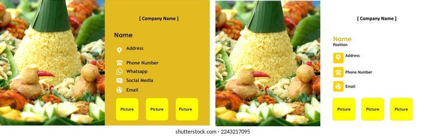 Business Cards for the Food Industry, Especially Indonesian Food