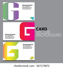 Business cards G logo Vector.