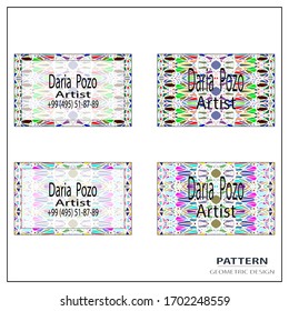 Business cards, geometric abstract pattern, color