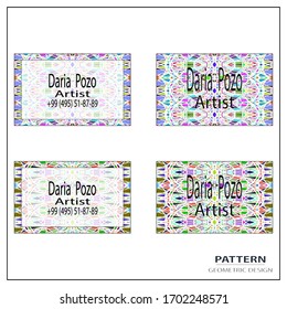 Business cards, geometric abstract pattern, color