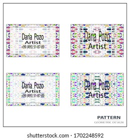 Business cards, geometric abstract pattern, color