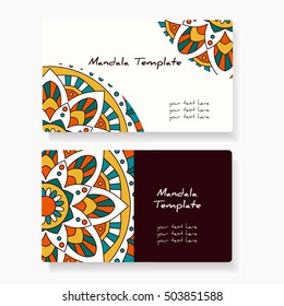 Business cards with geometric circle element