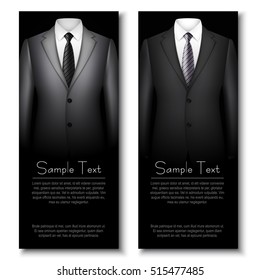 Business cards with grey and black elegant suits.Invitation card