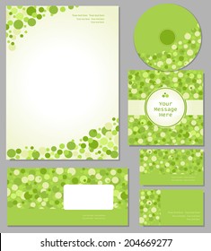 business cards or invitations with abstract green background for any occasion