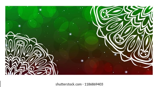 Business Cards, Invitations or Flyaer. Floral mandala Pattern. Oriental Design Layout. Vector Illustration