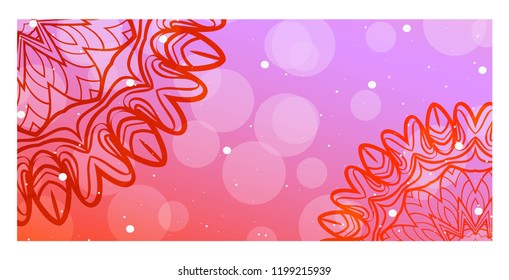 Business Cards, Invitations or Flyaer. Floral mandala Pattern. Oriental Design Layout. Vector Illustration