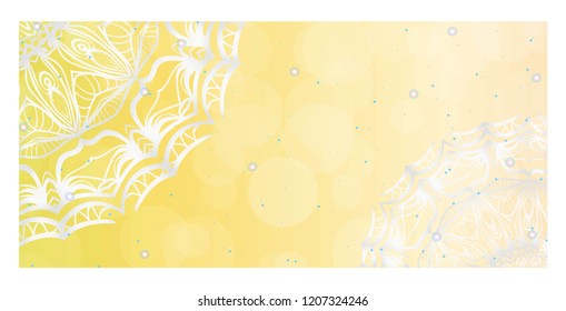 Business Cards, Invitations or Flyaer. Floral mandala Pattern. Oriental Design Layout. Vector Illustration