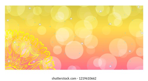 Business Cards, Invitations or Flyaer. Floral mandala Pattern. Oriental Design Layout. Vector Illustration