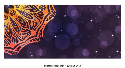Business Cards, Invitations or Flyaer. Floral mandala Pattern. Oriental Design Layout. Vector Illustration