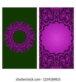 Business Cards, Invitations or Flyaer. Floral mandala Pattern. Oriental Design Layout. Vector Illustration