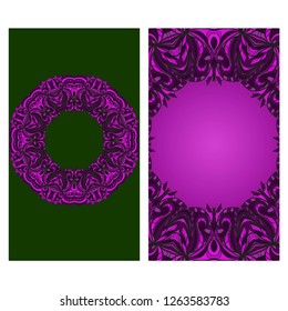 Business Cards, Invitations or Flyaer. Floral mandala Pattern. Oriental Design Layout. Vector Illustration