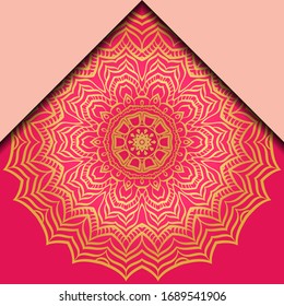 Business Cards, Invitations Or Flyaer. Floral Mandala Pattern. Oriental Design Layout. Vector Illustration. 