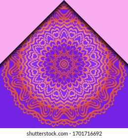 Business Cards, Invitations Or Flyaer. Floral Mandala Pattern. Oriental Design Layout. Vector Illustration. 
