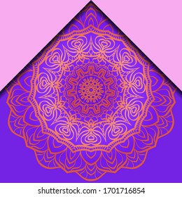Business Cards, Invitations Or Flyaer. Floral Mandala Pattern. Oriental Design Layout. Vector Illustration. 