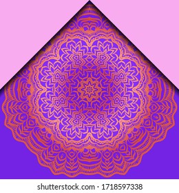 Business Cards, Invitations Or Flyaer. Floral Mandala Pattern. Oriental Design Layout. Vector Illustration. 