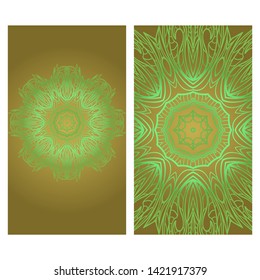 Business Cards, Invitations Or Flyer. Floral Mandala Pattern. Oriental Design Layout. Vector Illustration. 