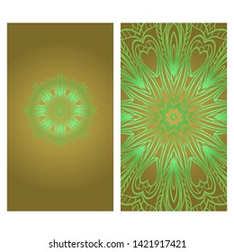 Business Cards, Invitations Or Flyer. Floral Mandala Pattern. Oriental Design Layout. Vector Illustration. 