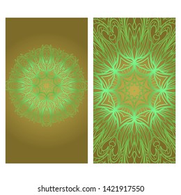 Business Cards, Invitations Or Flyer. Floral Mandala Pattern. Oriental Design Layout. Vector Illustration. 