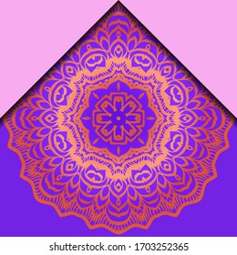 Business Cards, Invitations Or Flyer. Floral Mandala Pattern. Oriental Design Layout. Vector Illustration. 